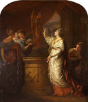 Penelope Sacrificing to Minerva for the Safe Return of Her Son, Telemachus by Angelica Kauffman — portraits oil painting wall art, Neoclassicism