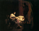 Penelope Unravelling her Web by Joseph Wright — hand-painted portrait oil painting reproduction on canvas