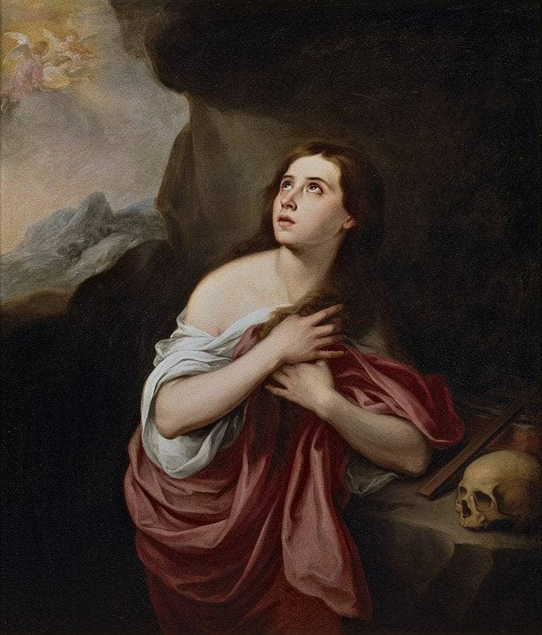 Penitent Magdalene by Bartolome Esteban Murillo — hand-painted portrait oil painting reproduction on canvas