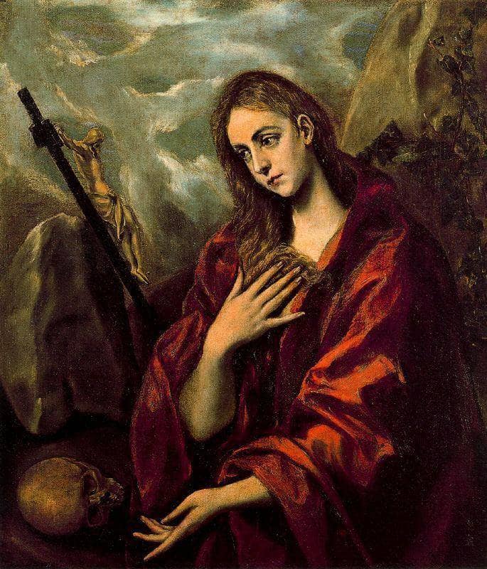 Penitent Magdalene by El Greco — hand-painted portrait oil painting reproduction on canvas