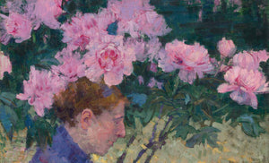 Peonies and head of a woman - John Peter Russell