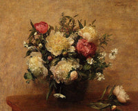 Peonies by Henri Fantin-Latour — hand-painted botanical oil painting reproduction on canvas