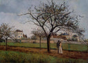 Pere Gallien's House at Pontoise by Camille Pissarro — rural oil painting wall art, Realism