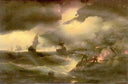 Peter the First to light out a watch fire by Ivan Aivazovsky — ships oil painting wall art, Romanticism