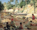 Small Washers In The Wadi by Nasreddine Dinet — hand-painted landscape oil painting reproduction on canvas