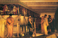 Phidias Showing the Frieze of the Parthenon to his Friends by Sir Lawrence Alma-Tadema — hand-painted cultural oil painting reproduction on canvas