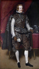 Philip IV of Spain in Brown and Silver by Diego Velazquez — hand-painted portrait oil painting reproduction on canvas
