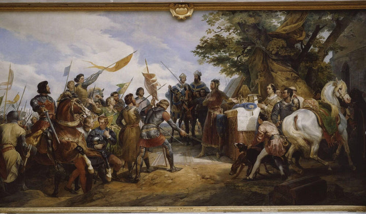 Philippe-Auguste at the battle of Bouvines, July 27, 1214 by Horace Vernet — hand-painted cultural oil painting reproduction on canvas