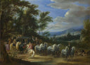 Philippe François D'arenberg Meeting Troops by Adam van der Meulen — hand-painted landscape oil painting reproduction on canvas