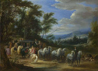 Philippe François D'arenberg Meeting Troops by Adam van der Meulen — hand-painted landscape oil painting reproduction on canvas