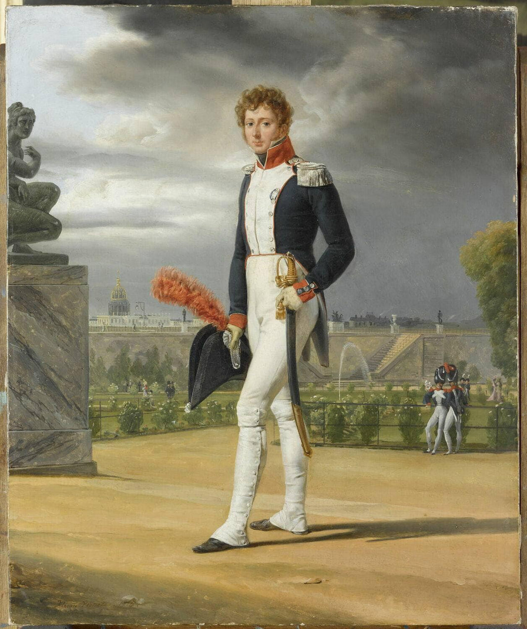 Philippe Lenoir (1785-1867), collector, friend of the artist by Horace Vernet — hand-painted portrait oil painting reproduction on canvas