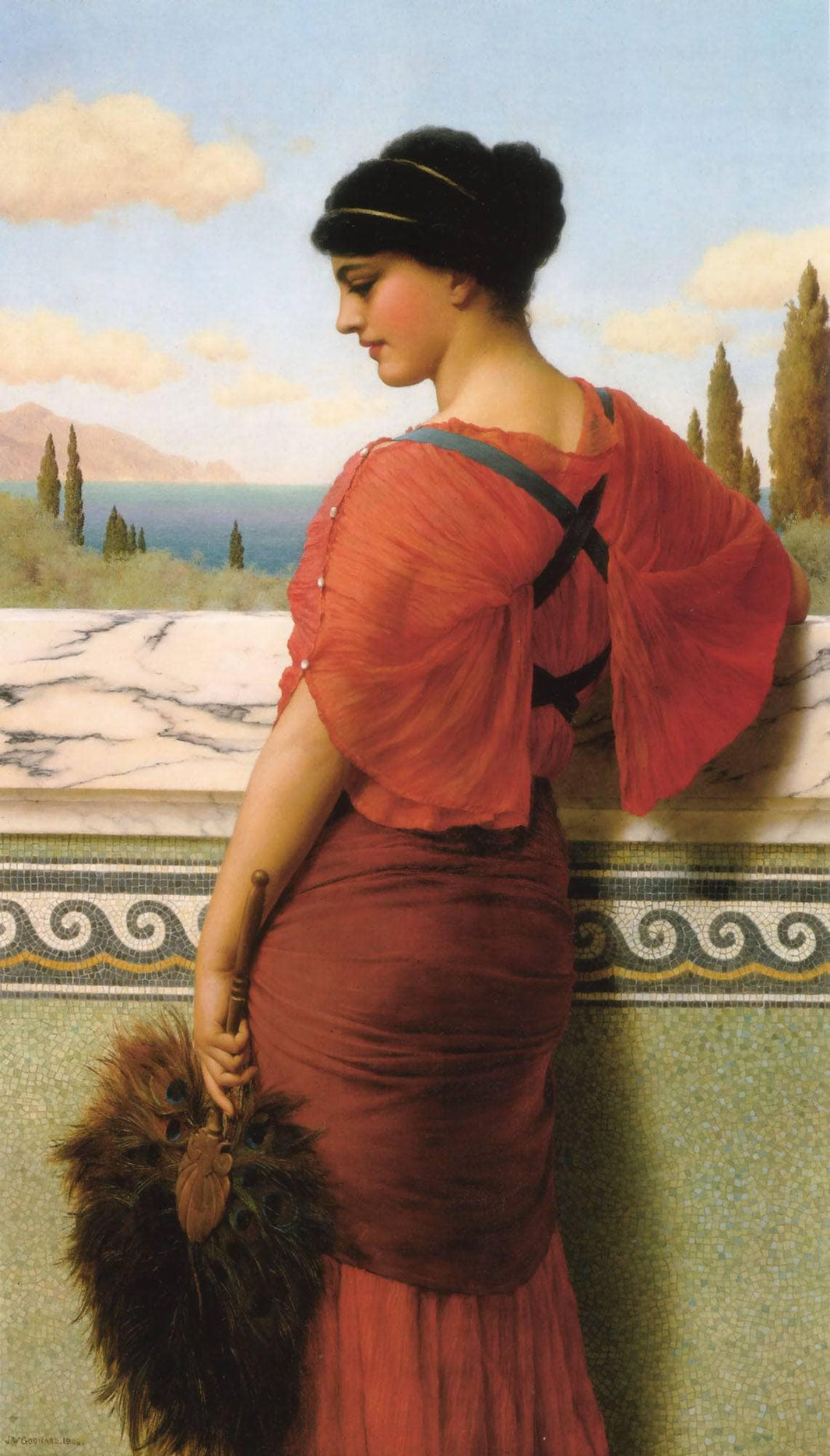 Phyleis by John William Godward — hand-painted portrait oil painting reproduction on canvas