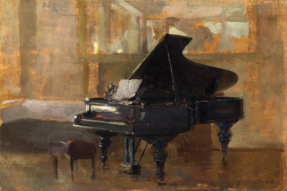Piano by José Garnelo — hand-painted still oil painting reproduction on canvas