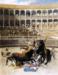 Picador Caught by the Bull by Francisco Goya — hand-painted animal oil painting reproduction on canvas