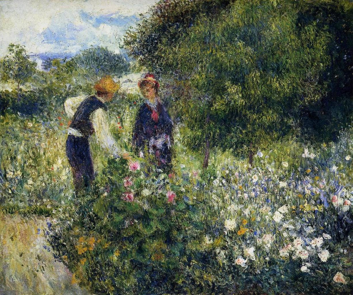 Picking Flowers - Pierre-Auguste Renoir