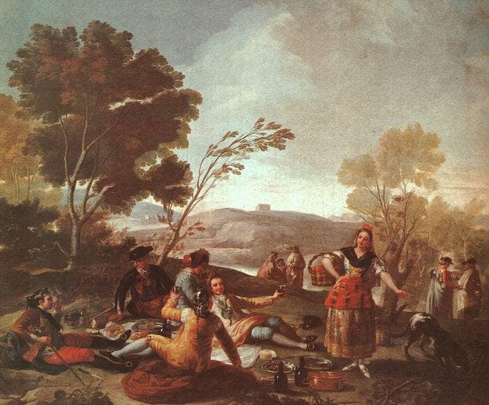 Picnic on the Banks of the Manzanares by Francisco Goya — hand-painted cultural oil painting reproduction on canvas