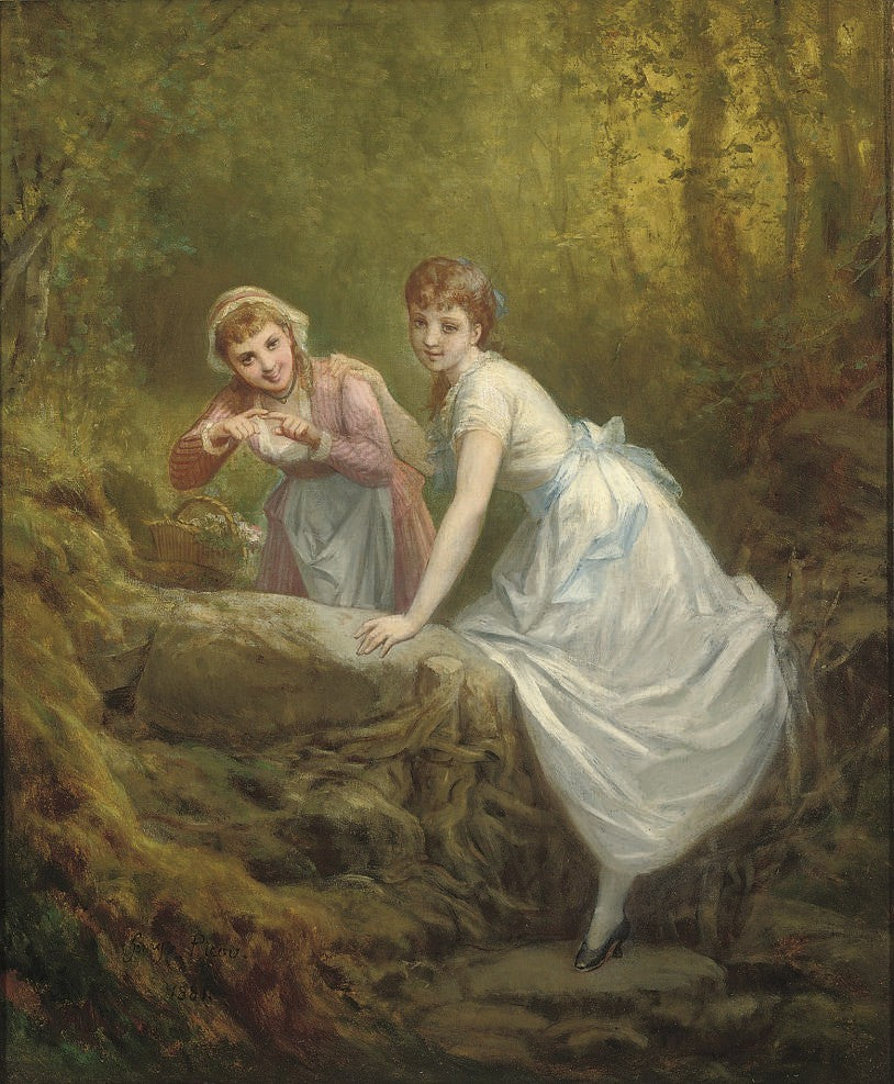 The Flower Pickers by Henri-Pierre Picou, hand-painted portrait oil painting reproduction on canvas