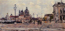 Pier in Venice by Eugene Boudin, city oil painting wall art, Impressionism