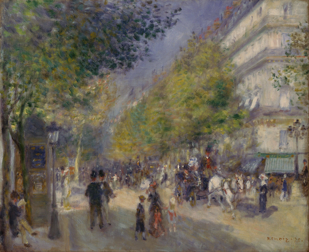 The Great Boulevards by Pierre-Auguste Renoir — hand-painted landscape oil painting reproduction on canvas