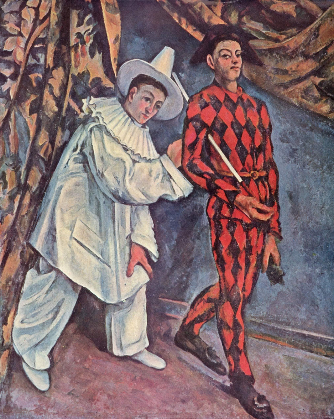 Pierrot and Harlequin (Mardi Gras) by Paul Cezanne — hand-painted abstract oil painting reproduction on canvas