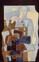 Pierrot with Guitar by Juan Gris — hand-painted abstract oil painting reproduction on canvas