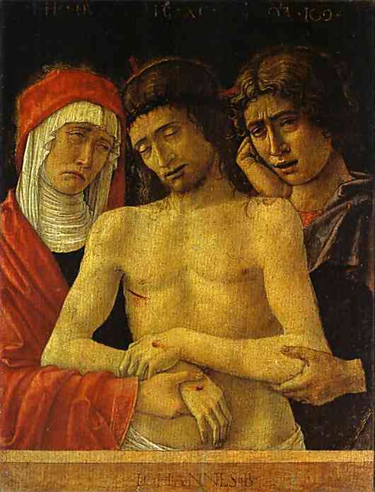 Pieta with the Virgin and St. John the Evangelist - Giovanni Bellini