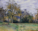 Piette's Home on Montfoucault by Camille Pissarro — rural oil painting wall art, Impressionism