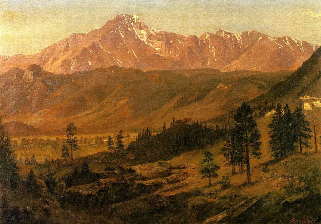 Pikes Peak by Albert Bierstadt — hand-painted botanical oil painting reproduction on canvas