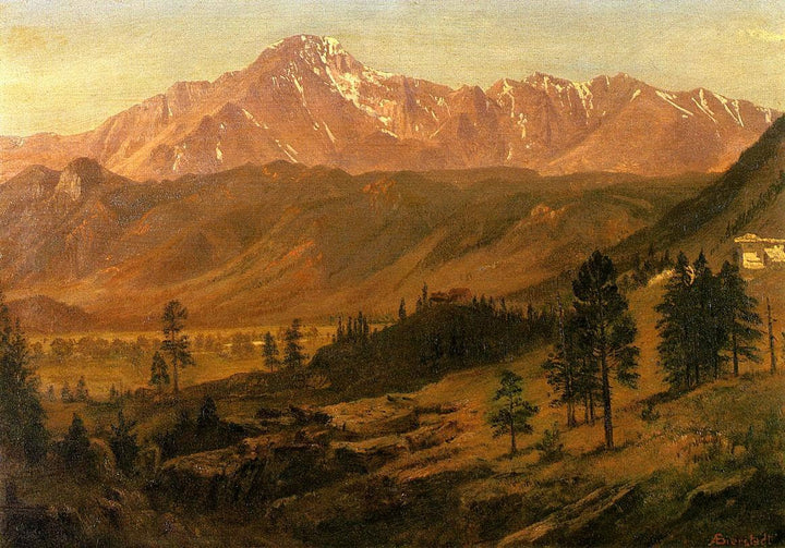 Pikes Peak by Albert Bierstadt — hand-painted botanical oil painting reproduction on canvas