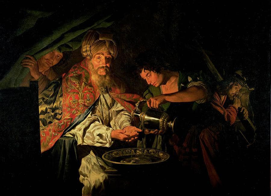 Pilate Washing his Hands by Matthias Stom — hand-painted still oil painting reproduction on canvas