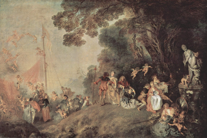 Pilgrimage on the Isle of Cythera by Antoine Watteau — hand-painted cultural oil painting reproduction on canvas