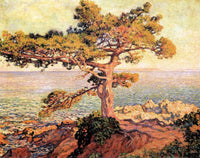 Pine by the Mediterranean Sea by Theo van Rysselberghe — hand-painted botanical oil painting reproduction on canvas