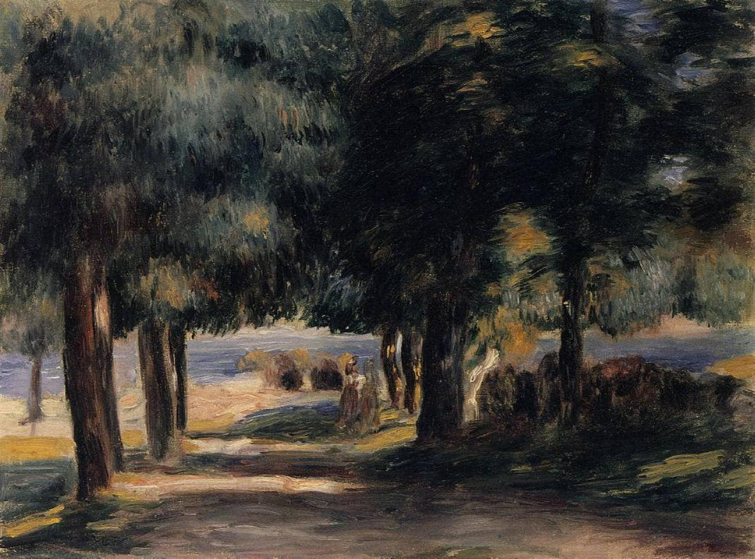 Pine Wood on the Cote d'Azur by Pierre-Auguste Renoir — hand-painted botanical oil painting reproduction on canvas