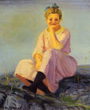 Pink and Blue by John French Sloan — male oil painting wall art, Realism