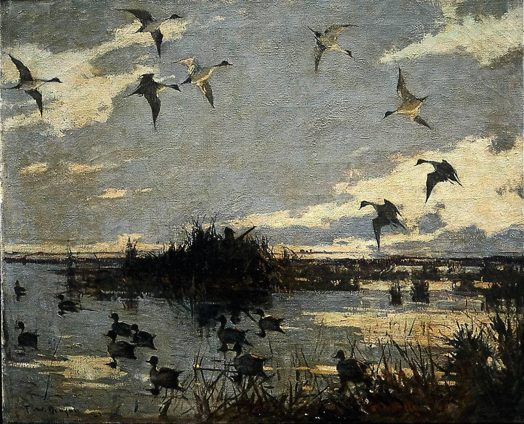 Pintails Decoyed by Frank W. Benson — hand-painted animal oil painting reproduction on canvas