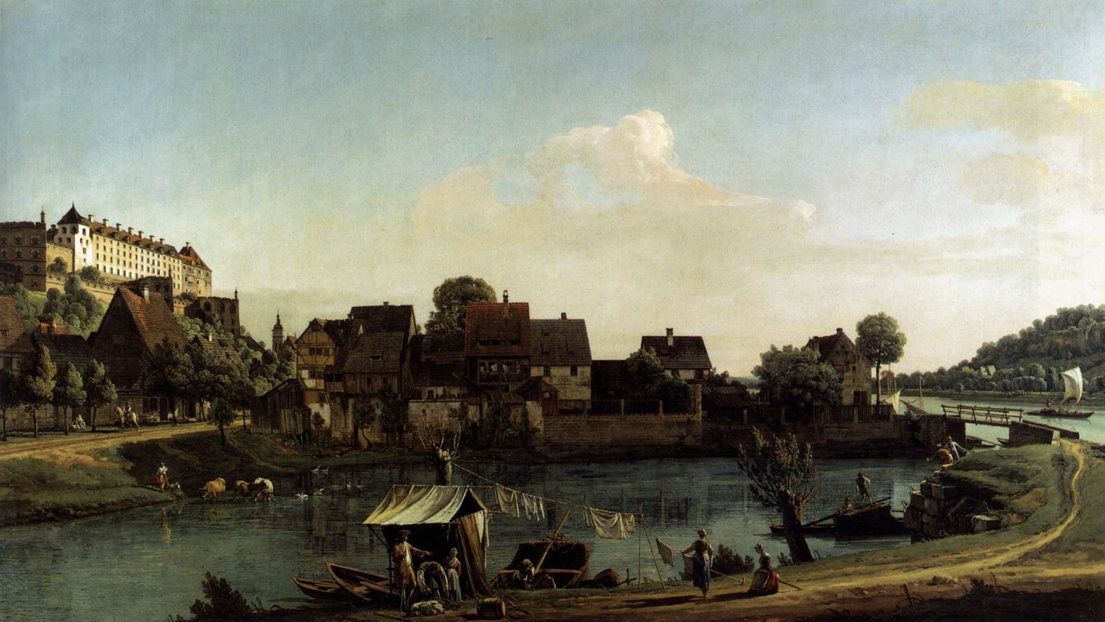 Pirna Seen from the Harbour Town - Bernardo Bellotto