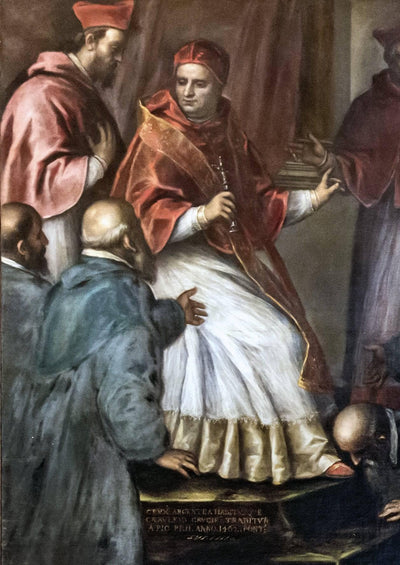 Pius II in hallway