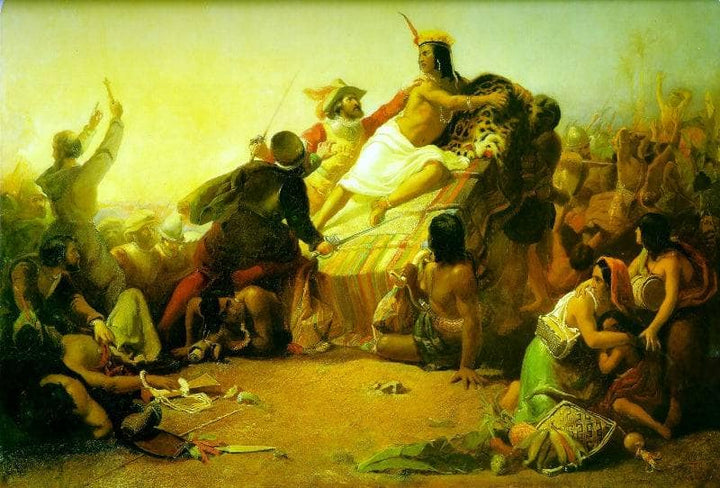 Pizarro Seizing the Inca of Peru by John Everett Millais — hand-painted cultural oil painting reproduction on canvas