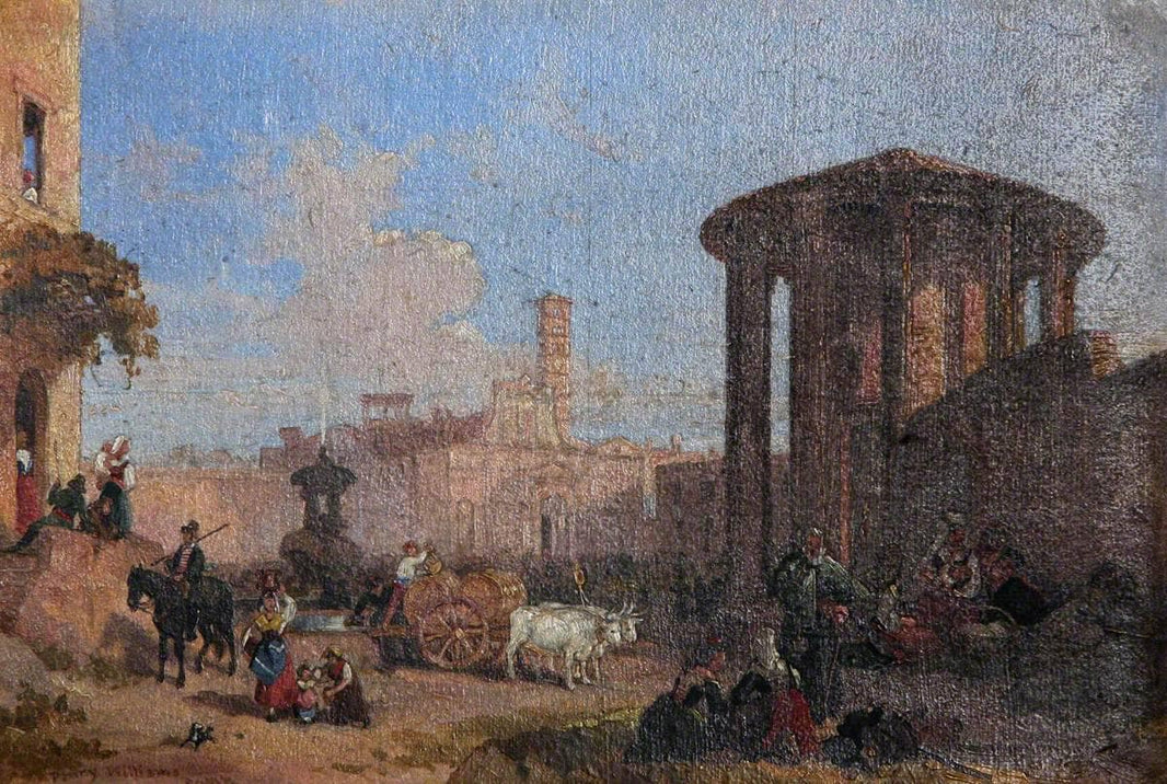 The Temple of Vesta, Rome by Penry Williams — hand-painted landscape oil painting reproduction on canvas