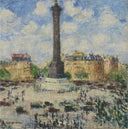 Place de la Bastille by Gustave Loiseau — hand-painted botanical oil painting reproduction on canvas