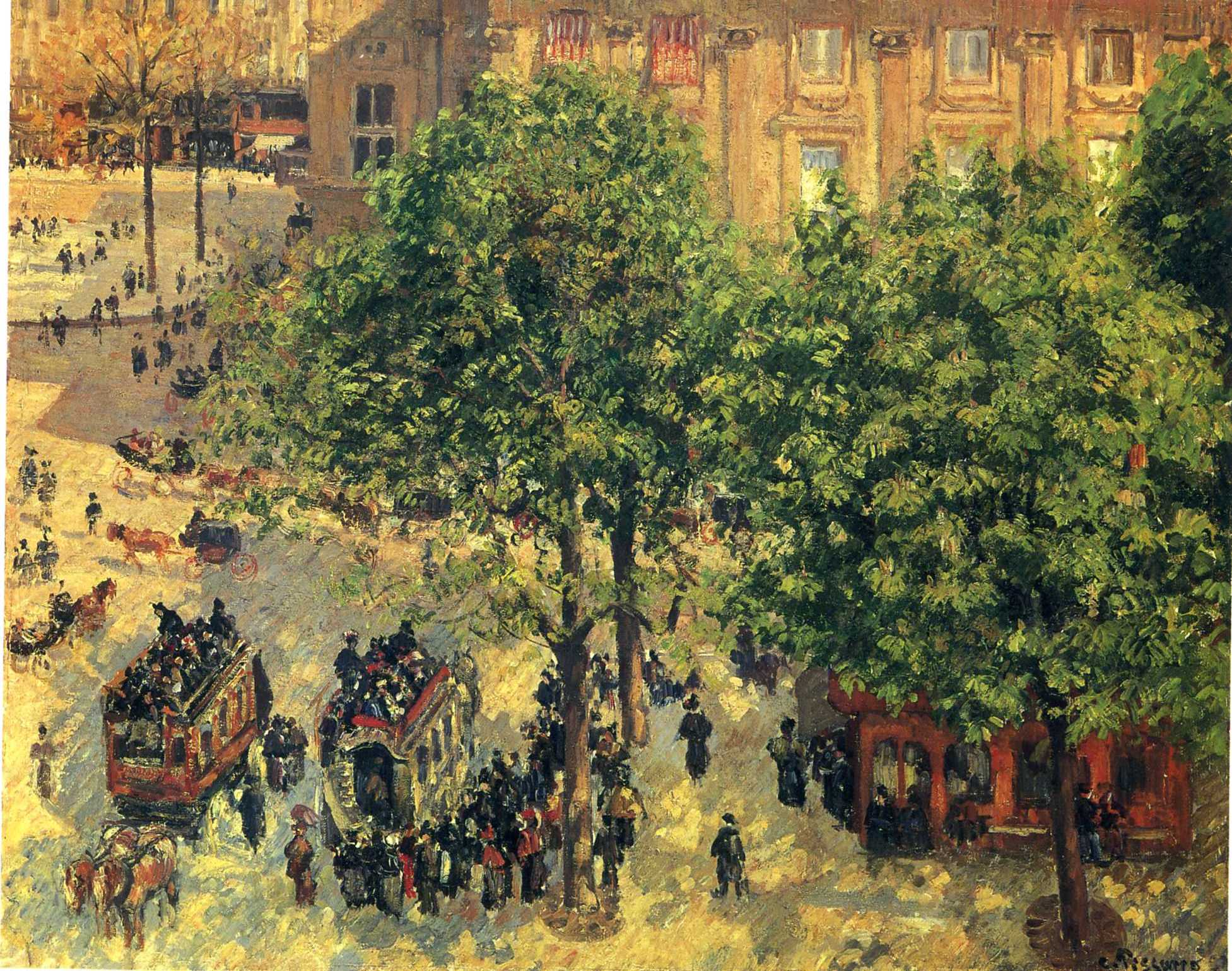 Place du Theatre-Francais, Spring - Camille Pissarro