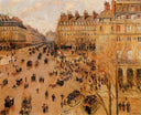 Place du Thretre Francais Sun Effect by Camille Pissarro — city oil painting wall art, Impressionism