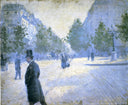 Place Saint Augustin, Misty Weather by Gustave Caillebotte — urban oil painting wall art, Impressionism