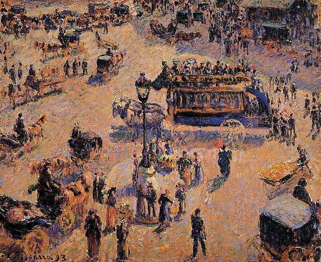 Place Saint Lazare by Camille Pissarro — hand-painted landscape oil painting reproduction on canvas