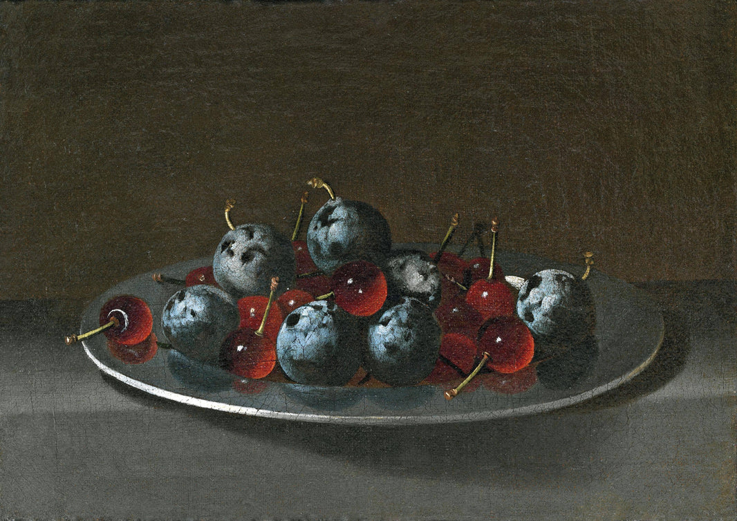 Plato Con Ciruelas Y Guindas by Juan van der Hamen — hand-painted still oil painting reproduction on canvas