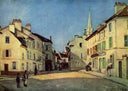 Platz in Argenteuil by Alfred Sisley — hand-painted architectural oil painting reproduction on canvas