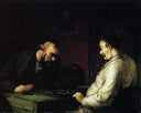 Players by Honore Daumier — hand-painted portrait oil painting reproduction on canvas