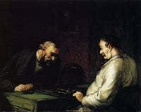 Players by Honore Daumier — hand-painted portrait oil painting reproduction on canvas