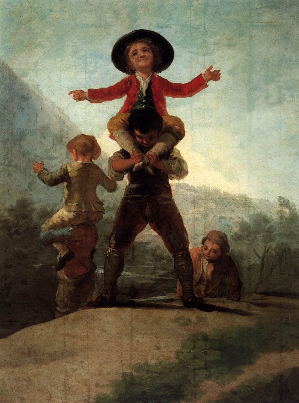 Playing at Giants by Francisco Goya — hand-painted portrait oil painting reproduction on canvas