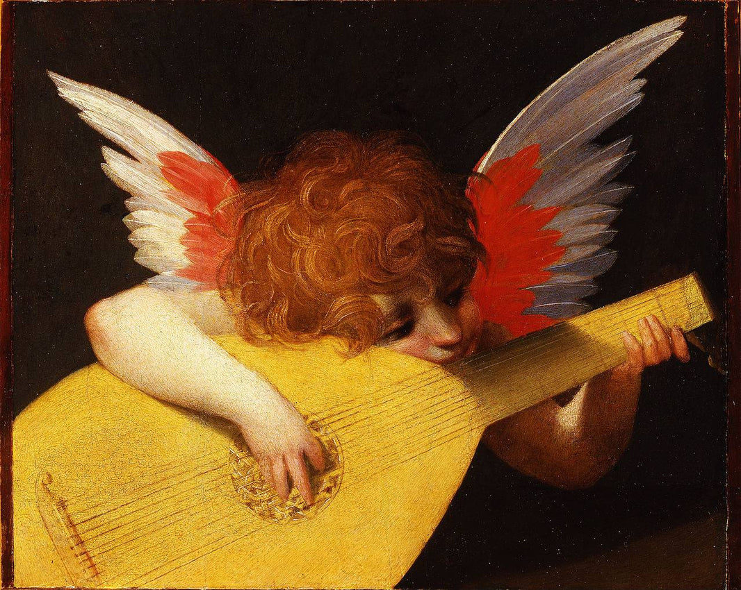 Playing Putto (Musician Angel) by Rosso Fiorentino — hand-painted portrait oil painting reproduction on canvas